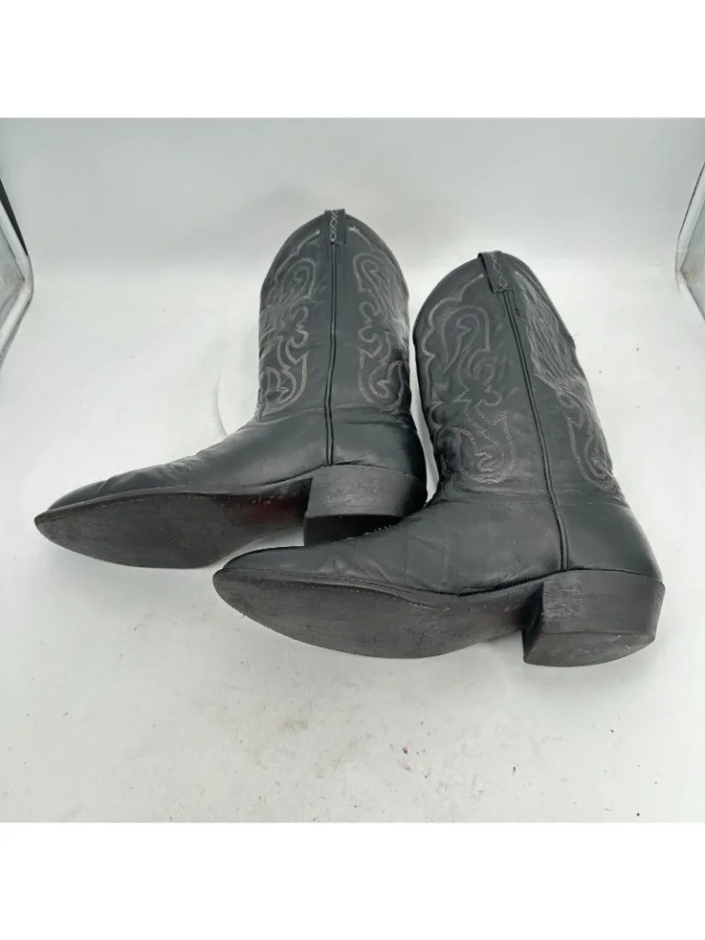 Kenny Rogers Men Size 12D Black Leather Pull On Western Cowboy Boot